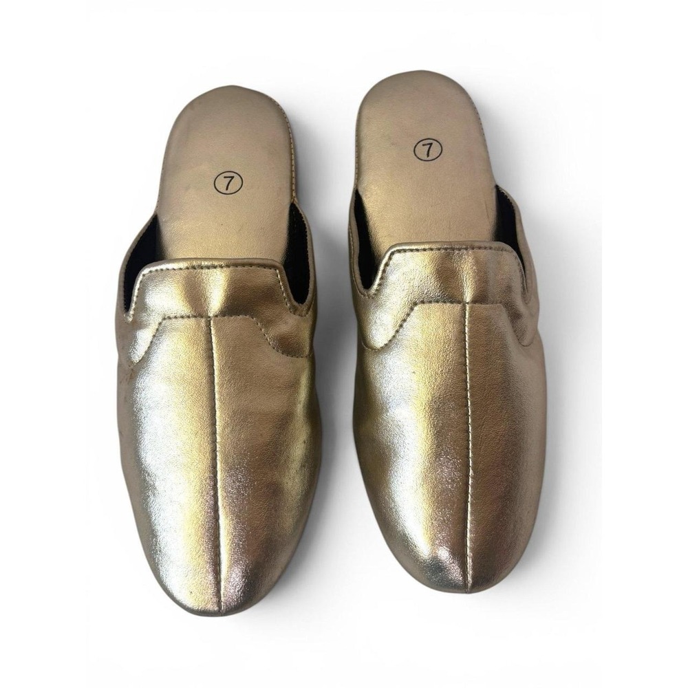 Vintage Gold Metallic Mule House Slippers – Size 7 - Picture 4 of 7